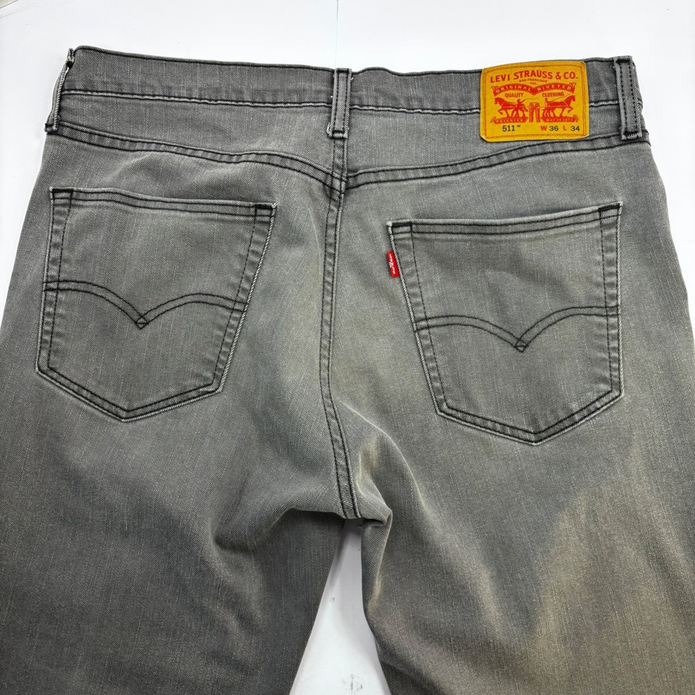 Vtg Levis 511 Slim Fit Gray Denim Jeans Mens W36 L34 04511-2272
